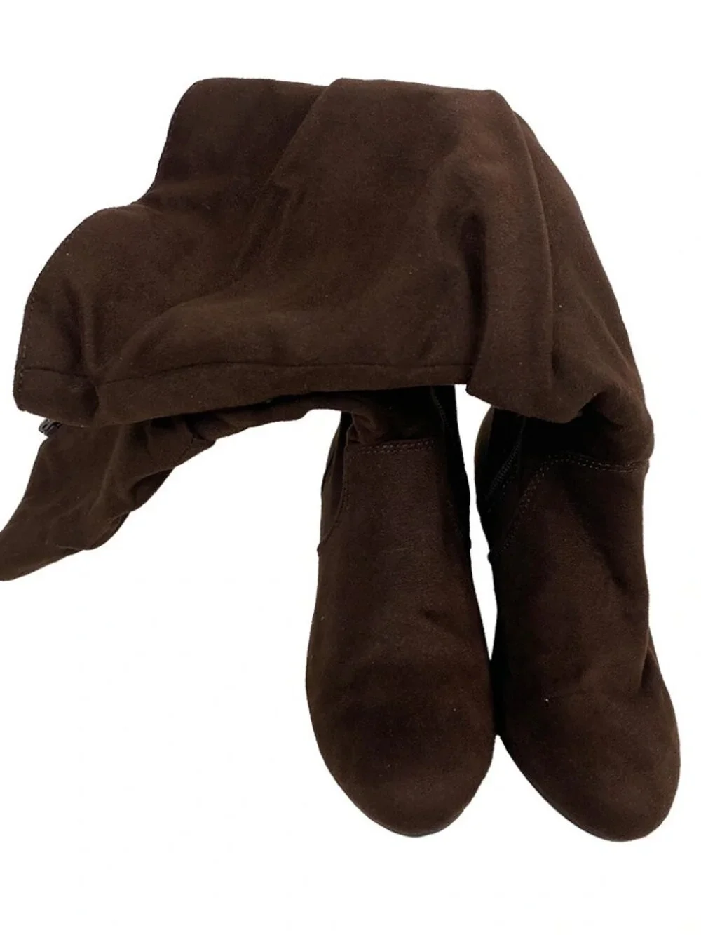 Lower East Side Brown Slouch Faux Suede Riding Boots Size 5.5